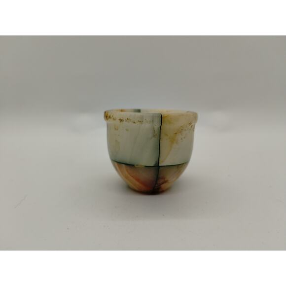 Vintage Mosaic -Polished Handmade Onyx Marble Shotglass Saki - Picture 1 of 5